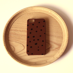 【iPhone / Android】側表面印刷＊ハード型＊スマホケース「fuwa fuwa dot ( brown & black )」
