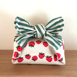 ♪再販✨お弁当袋Mサイズ＊🍓いちごｘグリーンストライプ