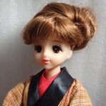 ジェニー　着物　赤x黄色系・チェック