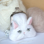  動物フェイス  ミニミニがま口小物入れ  ネコ
