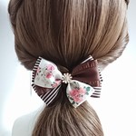 秋香る可愛いお花のフリルリボン