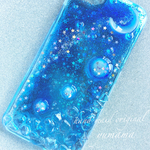 スマホケース♡iPhoneケース輝く月と流星の水晶