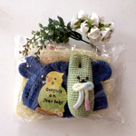 【送料無料】ベビー＊ギフトセット＊帽子＊クマ耳＊オモチャ＊ガラガラ＊出産祝い☆受注生産☆