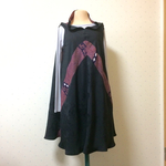 【ギンコ様 オーダー品】  🌊正絹 黒と絞りのシンプルチュニック 