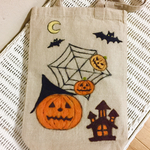 ハロウィン羊毛刺繍トート