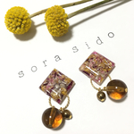 ボタニカル ピアス&イヤリング ピンク