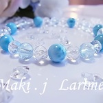【送込・感謝価格品】♡♥プチ可愛い♥♡ラリマー、宝石質アクアマリン、水晶♡海ブレス♡ｊ7１♡パワーストーン♡
