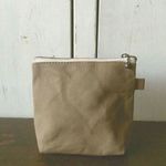＊再販＊　パラフィン帆布のポーチ　薄茶