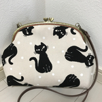 黒ねこ♡がま口ショルダーバッグ