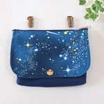 【再販】3ポケット 宇宙（銀河）ブルー×ネイビー 多機能 移動ポケット ファスナー付き