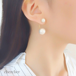 コットンパールキャッチ マグネットピアス