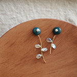beads flower pierce  'deep green'