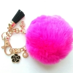 バッグチャーム♡ラビットファー&タッセル♡ビビッドピンク