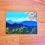 油絵原画『色づくやま』　額縁付き