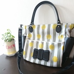 【うめまめ洋品店様専用❤】☆再販☆おしりふきケース付き2wayショルダーバッグタイプA(ストライプ&ドット）