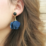 【AW新作】denim fringe アシンメトリーピアス/イヤリング black