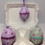 イースターエッグ  オーナメント  和風小桜紫