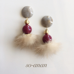 【再販】アンティークファーピアス