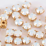 7mm♡ss34台座付きホワイトオパール♡