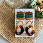 カラフルシェルパーツ✱秋冬ピアス