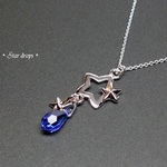 【再販】星の雫ネックレス-blue-