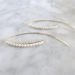 14kgf*AAA pearl big marquis pierced earring