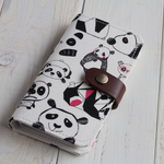 新iPhoneXS/XR/XSMax対応 うとうとパンダの夢？物語  手帳型スマホケース お昼寝パンダ iPhone8/8Plus/X10Android対応