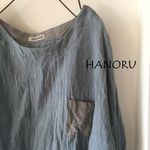 【rui-9様専用】リネンウールの胸ポケ　プルオーバー＊サックス