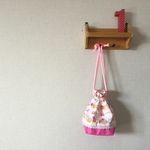 お腹すいたー お菓子柄 ピンクのコップ袋 