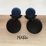 デニム×ブラックチタンピアス