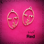 大人気 顔チャーム(パーツ) レッド