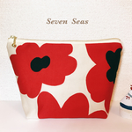 【再販】マルチポーチ  ビッグフラワー柄