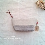 【再販①】（231)（234）＊リネンのポーチ＊【chocolate×beige】