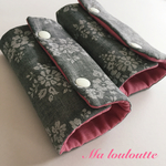 抱っこ紐よだれカバー エルゴ 花柄 gray×pink