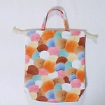 〈入園入学準備〉もこもこふわふわふわりんこ(茶系)🎆の持ち手付き巾着袋＊シューズバッグ