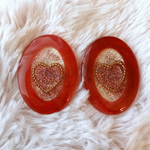 vintage oval earring/pierce🍒cherry