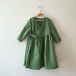 90cm★コットンリネンの2WAYカシュクールワンピース