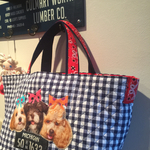 K様ご予約2点American Graffiti  puppiesギンガムチェック紺白キルティング＋バンダナトート
