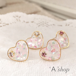 再販♡マーメイド ガラスハートピアス