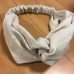  ねじりヘアターバン★リネン100%★生成り