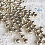 🗝  シルバー ビーズ 7mm 【100粒】 穴あき   貫通