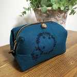 お化粧ポーチ＊刺繍ターコイズ