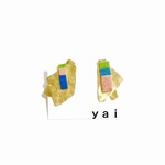 ♦︎ｙａｉ♦︎真鍮とレザーのArtピアス✴︎