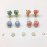 かすみ草のレトロライクなイヤリング