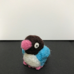 羊毛フェルト ボタンインコ  ブルー