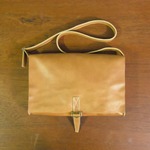 牛革 キャメル ベルト ショルダーバッグ