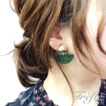 【再販３】レトログリーンインパクトピアス／イヤリング