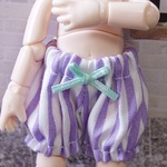 かぼちゃパンツ：グレープ　オビツ11、20㎝ドール