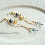 ＊再々…販＊ Spiral and black stardust イヤリング/ピアス