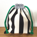 【受注製作】再販★しましまのコップ袋＊グリーン
